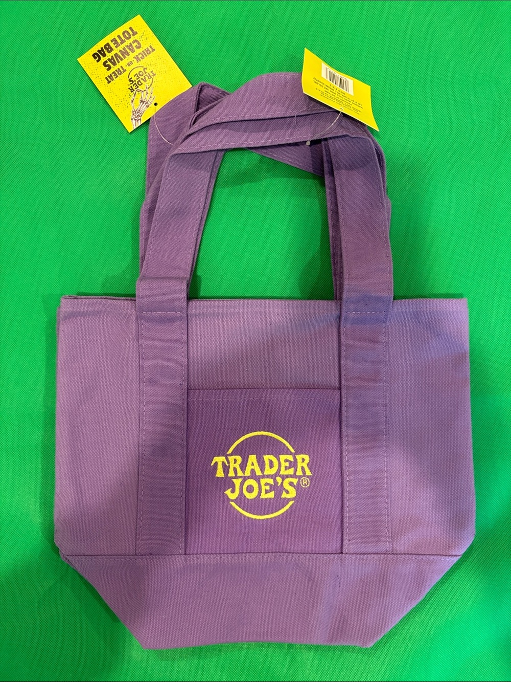 Trader Joe's Trick-or-Treat Canvas Tote Bag Purple NWT Canvas Tote Bag